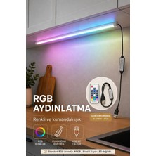 Onerous 100 cm Rgb LED Bar, Uzaktan Kumandalı, Usb, Yapışkanlı, Tezgah Altı Aydınlatma