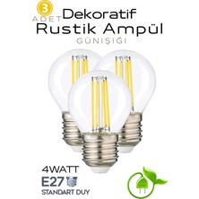 Onerous 4W E27 Günışığı Rustik LED Ampul