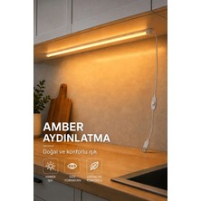 Onerous 100 cm Amber LED Bar, Anahtarlı, Usb, Yapışkanlı, Tezgah Altı Aydınlatma