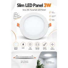 Onerous 3W Slim LED Panel, Yuvarlak Sıva Altı Spot, 6400K Beyaz, 155 Lümen