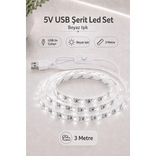 Onerous 3 M 5V Beyaz LED Şerit, Anahtarlı, USB