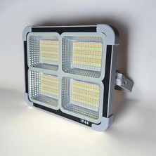 Xml Bayiciniz Tr 200W Taşınabilir LED Projektör, Güneş Enerjili, Powerbank Özellikli, Şarjlı, Gri