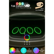 Onerous 4 Adet 6x9 Rgb LED Hoparlör Kapağı, Uzaktan Kumandalı