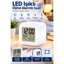 Marsilyan LED Aydınlatmalı Küp Saat Dijital Alarm Tarih ve Sıcaklık Göstergeli
