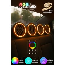 Onerous 4 Adet 16 cm Rgb LED Hoparlör Kapağı, Uzaktan Kumandalı