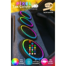 Onerous 4 Adet 16 cm Argb LED Hoparlör Kapağı, Müzik Kontrollü, Uzaktan Kumandalı