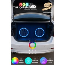 Onerous 2 Adet 16 cm Rgb LED Hoparlör Kapağı, Uzaktan Kumandalı, 3 Renk