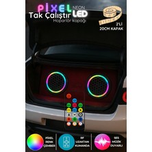 Onerous 2 Adet 20 cm Argb LED Hoparlör Kapağı, Müzik Kontrollü