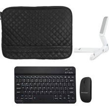 Tr Lenovo Tab M9 9 Inch Kapitone Tablet Çanta + Bluetooth Klavye + Mouse + Tablet Standı - AL8123