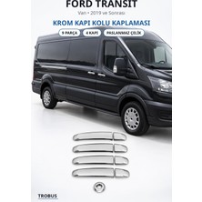 Trobus Ford Transit 2019 ve Sonrası Uyumlu Krom Kapı Kolu Kaplaması 4 Kapı 9 Parça Paslanmaz Çelik 9 Parça