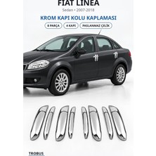 Trobus Fiat Linea 2007-2018 Uyumlu Krom Kapı Kolu Kaplaması 4 Kapı 8 Parça Paslanmaz Çelik Set