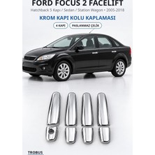 Trobus Ford Focus 2 Facelift 2005-2018 Uyumlu Krom Kapı Kolu Kaplaması 4 Kapı Paslanmaz Çelik