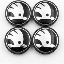 Camel Shop Skoda 55 mm Jant Göbek Kapağı 4’lü Set – 52 mm Tırnak – Octavia Fabia Rapid Superb Karoq Yeti Uyumlu
