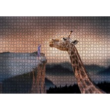 Xml Bayiciniz Tr Cakatablo Fantastik Dev Zürafa ve Küçük Çocuk 1000 Parça Puzzle Yapboz Mdf Ahşap