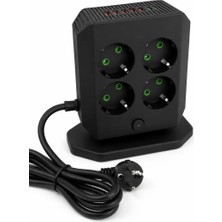 Xml Bayiciniz Tr USB ve Type-C Girişli Çoklu Priz, Elektrik Uzatma Prizi, Telefon, Tablet, Bilgisayar ve Elektro