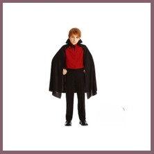 Bezos Siyah Yakalı Pelerin - Vampir Pelerin - Dracula Pelerin 90 cm Bzss