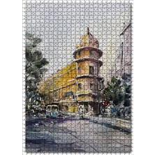 Tr Cakatablo Eski Bir Sokak Manzarası 1000 Parça Puzzle Yapboz Mdf Ahşap