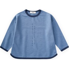 Cigit Geniş Kesim Mevsimlik Uzun Kollu T-Shirt 2-8 Yaş Indigo Mavi