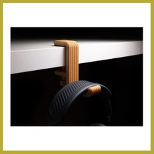 Bezos 3D Baskı Masa Kenarı Kulaklık Askısı Çizgili Kulaklık Tutucu Sıkıştırmalı Kulaklık Askısı 10-40 mm - Turuncu Bcks