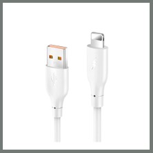 Bezos Konfulon DC64 USB To Lightning 1m 3.0A Hızlı Şarj Kablo - Beyaz Mmbz
