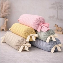 Tly Home Textiles Pötikareli Bebek ve Çocuk Odası Dekoratif Silindir Yastık - %100 Pamuklu Sünger Dolgulu 15X30(PEMBE)