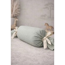 Tly Home Textiles Pötikareli Bebek ve Çocuk Odası Dekoratif Silindir Yastık - %100 Pamuklu Sünger Dolgulu 15X30(YEŞİL)