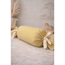 Tly Home Textiles Pötikareli Bebek ve Çocuk Odası Dekoratif Silindir Yastık - %100 Pamuklu Sünger Dolgulu 15X30(SARI)