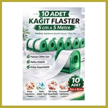 Bezos Kağıt Flaster 5 cm x 5 M 10 Adet Medikal Sabitleme Bandı Hassas Ciltler Için Bcks