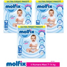 Tr Bebek Bezi Ultra Fırsat Paketi, Maxi 4 Numara, 7-14 Kg, 100 Adet x 3 Paket