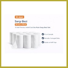 Bezos Sargı Bezi 15 cm x 10 M 10 Adet Pamuklu Hidrofil Gazlı Bez Rulo Sargı Bezi Bcks