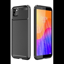 Huawei Y5P Kılıf Auto Focus Karbon Kapak - Siyah