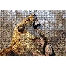 Tr Cakatablo Aslan ve Sevimli Çocuk 1000 Parça Puzzle Yapboz Mdf Ahşap