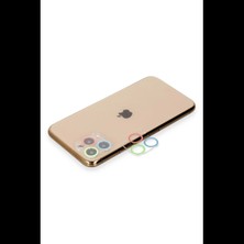 Apple iPhone 11 Pro Renkli Kamera Lens Koruma Cam - Mavi-Yeşil