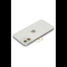 Apple iPhone 12 Renkli Kamera Lens Koruma Cam - Turuncu-Yeşil