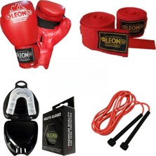 Xml Bayiciniz Tr Training Set Blade Boks Eldiveni, Bandaj, Dişlik ve Anahtarlık Seti, Kırmızı, 6 Oz