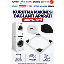 Öz Beyaz Eşya Beko-Regal Uyumlu Kurutma Makinesi Bağlantı Aparatı Montaj Seti (Beyaz)