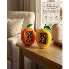 Nexuss Desıgn Meyve Figürlü Fotoğraf Çerçevesi - 8,6x5,4 cm Instax Mini Uyumlu Portakal ve Limon Tasarımlı Masaüstü Çerçeve Seti
