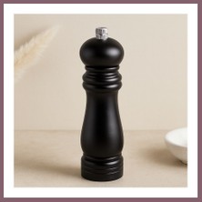 Bezos Küçük Siyah Ahşap Tuz ve Baharat Öğütücü (Çap 4.5 Cm, 15.5 Cm) Bzss