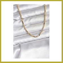 Bezos 14K Gold Renk Kaplama Ezme Yılan Zincir Model cm Kadın Kolye Bcks