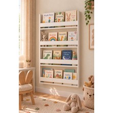 By Cino Montessori 4 Raflı Eğitici ve Modern Çocuk Kitaplığı Beyaz