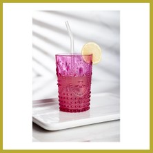 Bezos Akrilik Pembe Tekli Kısa Bardak & Su Meşrubat Kahve Yanı Bardağı 400 ml ( Cam Değildir ) Bcks
