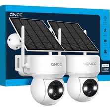 Gncc Solar Dış Mekân Güvenlik Kamerası Seti "yaklaşanı Bildirim, Siren ve Işıkla Karşılayın"