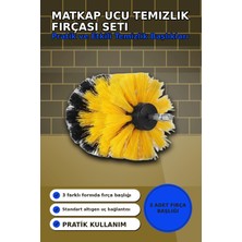 Eco Lounge Yuvarlak Kafalı 3 Parça Matkap Temizlik Fırçası Seti Banyo Mutfak Araba Koltuk BX-313450