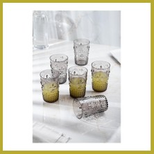 Bezos Akrilik Füme 6'lı Kısa Bardak & Su Meşrubat Kahve Yanı Bardağı 400 ml ( Cam Değildir ) Bcks