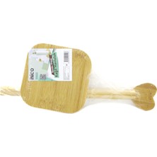 Eco Lounge Kare ALTLIK=12X12CM Ahşap Bambu Kağıt Havluluk Kalp Başlı Sap=28.5cm BX40