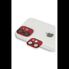 Apple iPhone 11 Pers Alüminyum Kamera Lens - Kırmızı