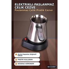 Eco Lounge Türk Kahve Makinesi Elektrikli Cezve 800W 360 ml Paslanmaz Çelik 6 Fincan Kapasiteli BX-315967
