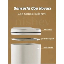Eco Lounge Akıllı Çöp Kovası Büyük Boy 20 Litre Uv Işık Sensörlü Sessiz