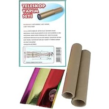 Happy Trend Yapım Seti Mercekli 1 Paket Basit Teleskop Yapım Seti Mercek Deney Seti Silindir Karton
