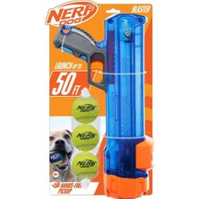 Happy Trend Dog Kompakt Tenis Topu Blaster Hediye Seti, 3 Toplu, Eller Serbest Yeniden Yükleme, 15,2 Metreye Kadar Fırlatır, Tek Birim, 3 Nerf Topu Dahil, 4791, Şeffaf Mavi